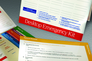 Wheelabrator's desktop emergency kit designed and produced by Jim Grenier dba Renegade Studios