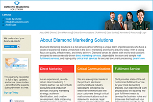 Dioamond Marketing Solutions dynamic data-driven web site designed, developed by Jim Grenier dba Renegade Studios.