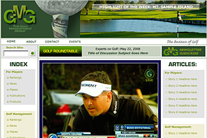 A golf web site project for Golf Management Group designed by Jim Gre nier dba Renegade Studios.