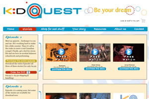 Kidquest web site modified, redeveloped and modified by Jim Grenier dba Renegade Studios.